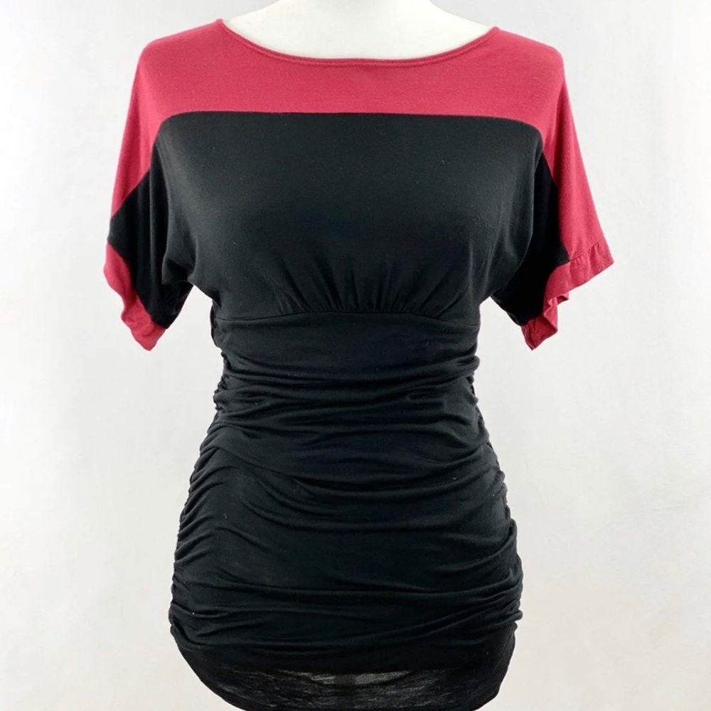 Fitted Garnet amd Black Blouse